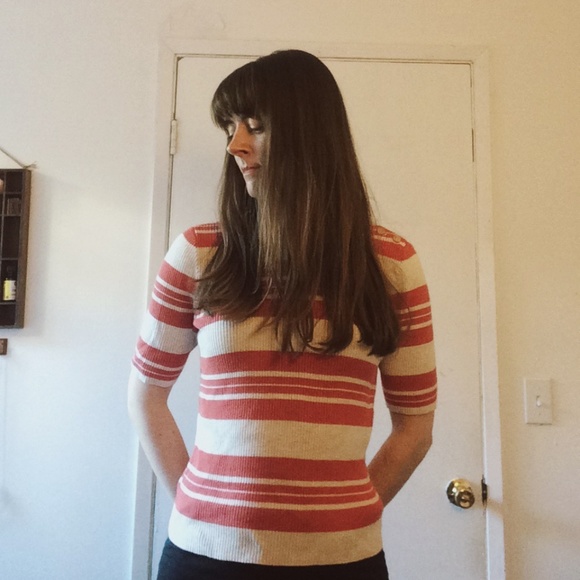 Madewell Ribbed Short Sleeve Striped Sweater - Picture 2 of 8